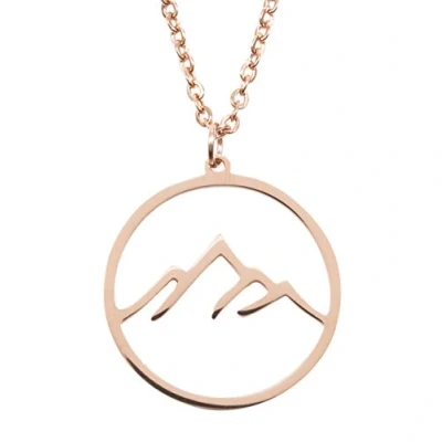 Abbildung von Happiness Boutique Damen Berg Kette in Rosegold Filigrane Mountain Gebirge Anhänger Edelstahlschmuck