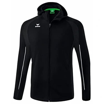 Abbildung von Erima Unisex Liga Star Trainingsjacke mit Kapuze, schwarz/weiß, XXXL