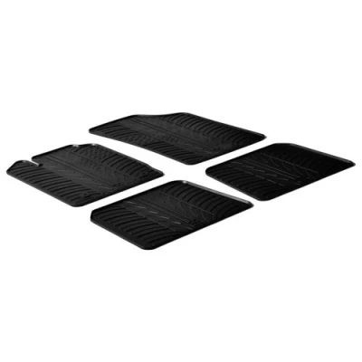 Abbildung von Gledring 0048 Fußmattensatz Gummi vorne und hinten 4 schwarz 750mm 550mm RENAULT: CLIO 2