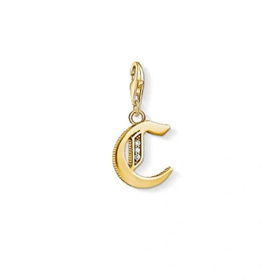Abbildung von Thomas Sabo Damen Charm Anhänger C Buchstabe Gold Club 925 Sterling Silber 1609 414 39