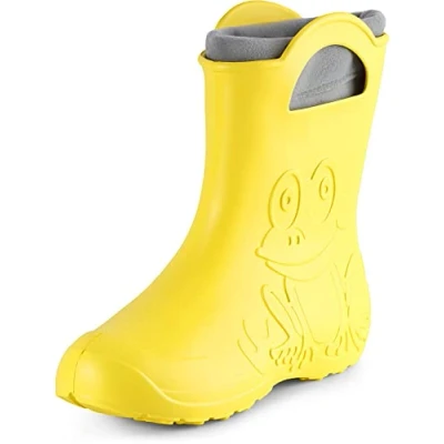 Abbildung von Ladeheid Damen federleichte Eva Gummistiefel Winter Regenschuhe gefüttert LA CA 12 (Gelb, 38/39 EU)