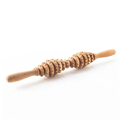 Abbildung von Tuuli Accessories Anti Cellulite Massage Massagegerät Massageroller Roller mit Griff Maderotherapie aus Holz 40 cm