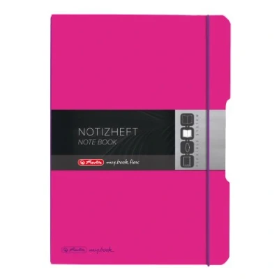 Abbildung von Herlitz 11361474 Notizheft (A4, PP Wechselcover mit Verschlußgummi, 80g/m²) 80 Blatt pink