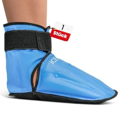Abbildung von ICEHOF Boots (1 Stück) Sanfter Stoff Kühl Schuhe mit Gel Kältetherapie für Füße Zehen bei Chemo Therapie Rheuma Eis Socken Kühlsocken Kühlschuhe Kühlakku Fuß OneSize Unisex
