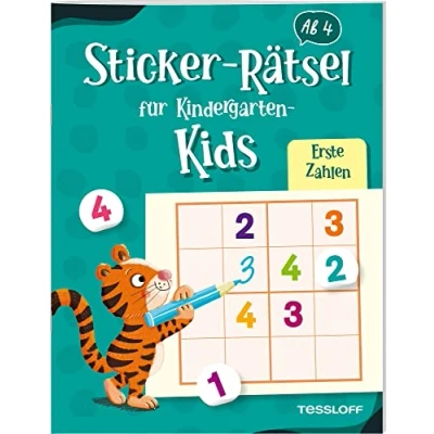 Abbildung von Sticker Rätsel für Kindergarten Kids. Erste Zahlen: Rätseln und Stickern Kinder ab 4 Jahren (Spielen &amp; Beschäftigen)