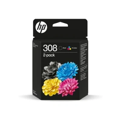 Abbildung von HP 308 Tintenpatronen, Schwarz, 3 Farben, 2 Stück