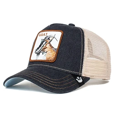 Abbildung von Goorin Bros. The Farm Trucker Kappe aus Netzstoff für Damen und Herren, Goat Ziege Charcoal, Einheitsgröße