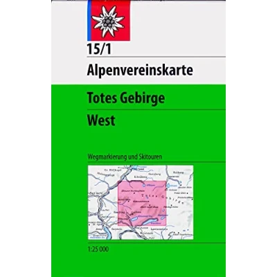Abbildung von Totes Gebirge, West: Topographische Karte 1:25.000 mit Wegmarkierungen und Skirouten (Alpenvereinskarten)