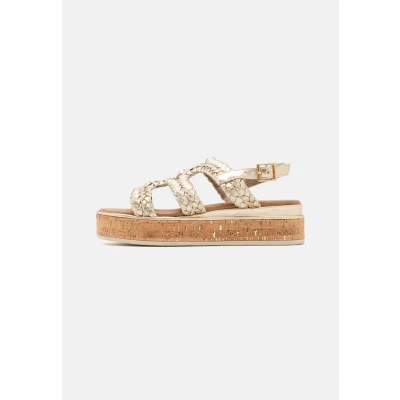 Abbildung von Marco Tozzi 22870044 Plateausandalette, Damen, Größe: 38, Gold Schuhe