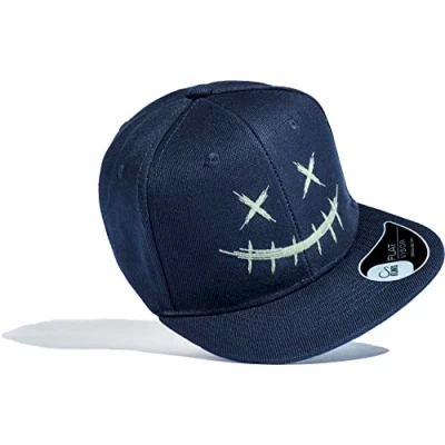 Abbildung von Kinder Cap : Scary Smile Glow in The Dark Basecap Leuchtende Kappe Cappy Jungen Mütze (Blau)