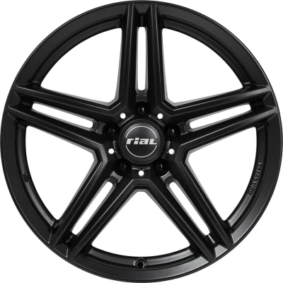 Abbildung von RIAL 5 loch 20Zoll 112mm Alufelge M10X hyper silber schwarz Horn poliert 852053M14 Felge