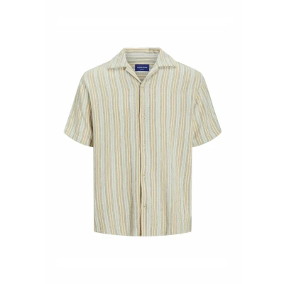 Abbildung von Jack &amp; Jones Rcoba Stripe Resort SS SN Hemd, Herren, Größe: Large, Golden apricot