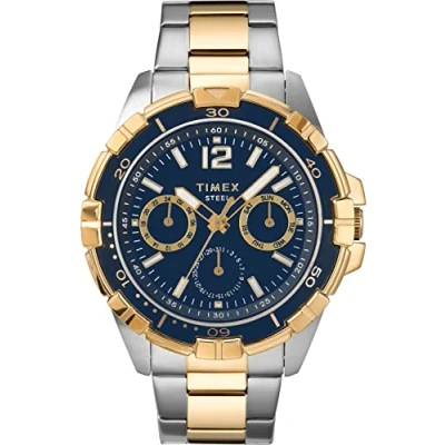 Abbildung von Timex Classics 44.5mm Multifunktionsuhr für Herren, Edelstahlarmband, Multifunktionsuhr, TW2T50700