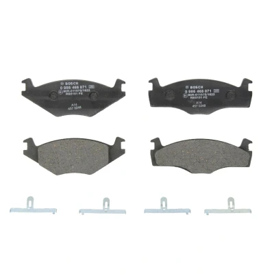 Abbildung von BOSCH 0 986 468 871 Bremsbelagsatz Low Metallic mit Feder VOLKSWAGEN: GOLF 2, 1, 1 Cabriolet, SEAT: Ibiza Córdoba I Saloon