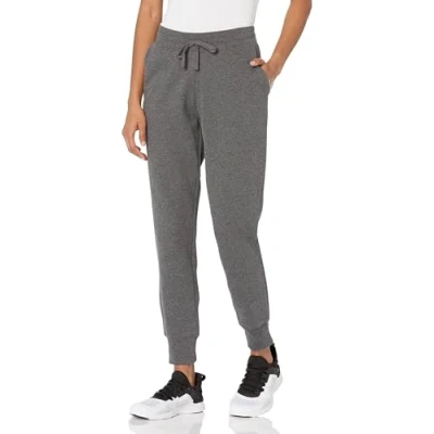 Abbildung von Amazon Essentials Damen Fleece Jogginghose (in Übergröße erhältlich), Dunkelgrau Meliert, XL
