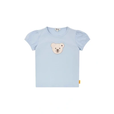 Abbildung von Steiff T Shirt Kurzarm EU Größe 128 Chambray Blue, Shirt, Sommer für Kinder, Babyoberteil, ideales Basic bequem und weich, waschmaschinenfest