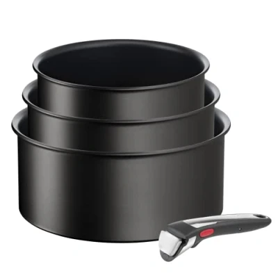 Abbildung von Tefal Ingenio Eco Resist On Kochgeschirr, 4 p, stapelbar, Induktion, leicht zu reinigen, Antihaftbeschichtung, Kochanzeige, gesundes Kochen, L7679202