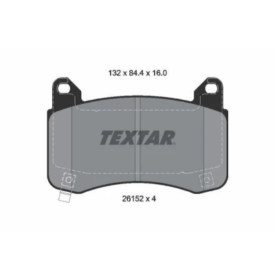 Abbildung von TEXTAR 2615201 Bremsbelagsatz mit akustischer Verschleißwarnung Zubehör TESLA: Model 3, Y