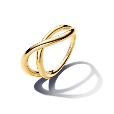 Abbildung von PANDORA Essence Organisch Geformter Unendlichkeitsring aus Sterling Silber mit vergoldeter Metalllegierung, Größe: 52, 163318C00 52