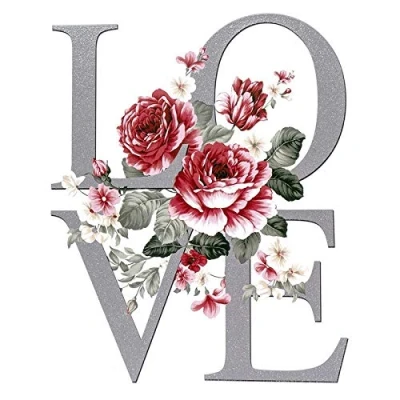 Abbildung von Ideen mit Herz Color Bügeltransfers Glitzer, Din A4 Textilien wie T Shirts &amp; Taschen Bügelmotiven verzieren schnell einfach aufbügeln DIY Textildesign (Love)