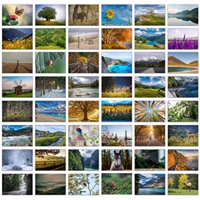 Abbildung von Set bestehend aus 48 Blankokarten/Grußkarten mit wunderschönen Landschaftsfotos und Umschlägen