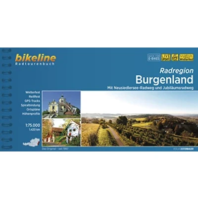 Abbildung von Radregion Burgenland: Mit Neusiedlersee Radweg und Jubiläumsradweg, 1:75.000, 1.420 km, wetterfest/reißfest, GPS Tracks Download, LiveUpdate (Bikeline Radtourenbücher)