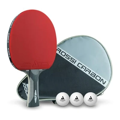 Abbildung von JOOLA Profi Tischtennisschläger Rosskopf Carbon, ITTF zugelassen, für fortgeschrittene Spieler, inklusive Hülle und 3 Bälle