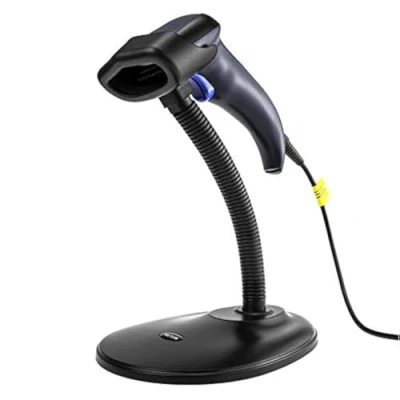 Abbildung von NETUM Kabelgebundener 2D QR Barcode Scanner mit Halterung Handheld Automatischer Omnidirektionaler Leser/Imager (QR, PDF417, GS1 Data Matrix) USB Kabel NT W9