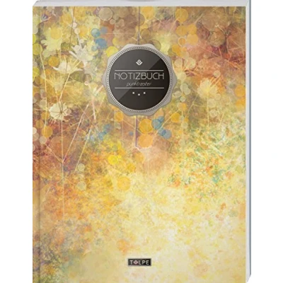 Abbildung von TULPE Punktraster Notizbuch A4 „C067 Blumenregen“ (140+ Seiten, Vintage Softcover, Punktkariertes Papier Bullet Journal, Dickes Notizheft, ... Gepunktete Dot Grid Notebook)