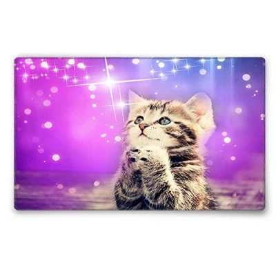 Abbildung von Silent Monsters Mauspad 240 x 200 mm Stoff Mousepad Katze Vernähter Rand rutschfest für Gaming Büro Office Homeoffice 24 20 cm Mouse Pad Mat Mausunterlage klein f alle Maus Arten