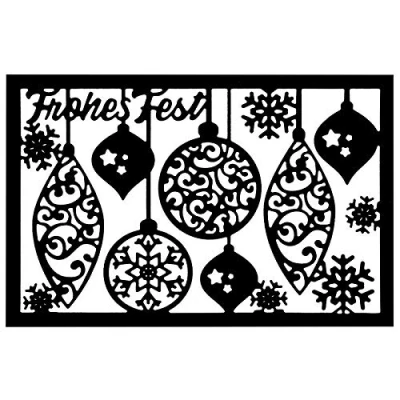 Abbildung von Ideen mit Herz Stanzschablone, Frohes Fest 3, 9,5cm x 14,5cm, passend für gängige Stanzmaschinen Schablone zum Gestalten von Grußkarten, Einlegern Weihnachten, Advent, Weihnachtskarten
