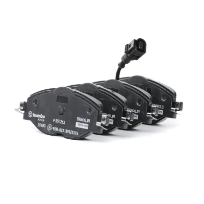 Abbildung von BREMBO P 85 126X Bremsbelagsatz inkl. Verschleißwarnkontakt mit Bremssattelschrauben ohne Zubehör VOLKSWAGEN: Golf Sportsvan, Passat B8 Saloon