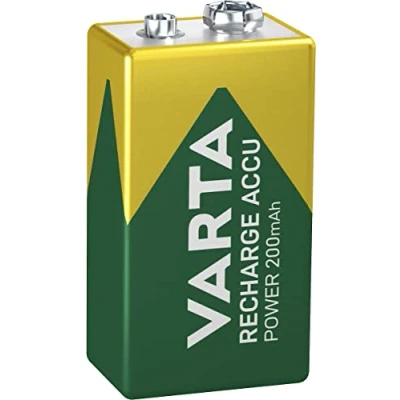 Abbildung von VARTA Batterien 9V Blockbatterie, wiederaufladbar, 1 Stück, Recharge Accu Power, Akku, 200 mAh, ohne Memory Effekt, vorgeladen, sofort einsatzbereit