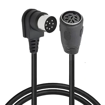 Abbildung von 8 PIN DIN Extension Cable, MIDI Male 90 Degree to Female Cord Adapter, Plug Speaker Audio Cable for Bang Olufsen PowerLink MK2 (1.5 Meter)
