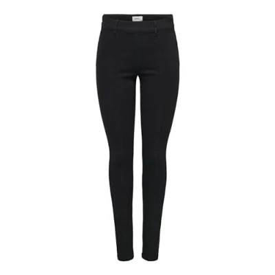 Abbildung von ONLY Damen Onlwauw Mid Sk Zip Cut Dnm, Washed Black, XL / 32L