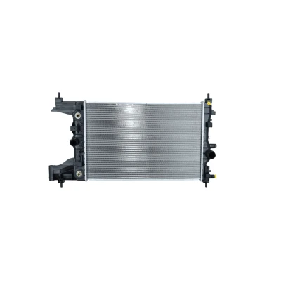 Abbildung von NRF 53153 Kühler, Motorkühlung Aluminium 580 382 28 mit Sensor Kühlrippen gelötet