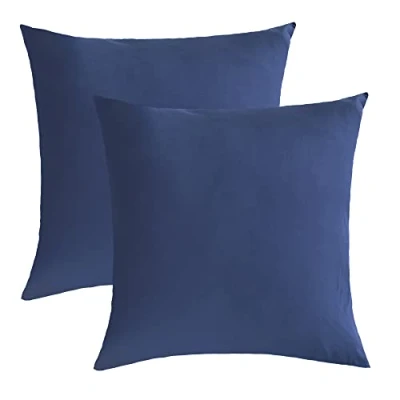 Abbildung von NatureMark 2er Pack Jersey Kissenbezug Kissenhülle Kissenbezüge Seitenschläferkissen Nackenkissen viele Größen und Farben ÖKO TEX (40 x 40 cm, Navy blau)