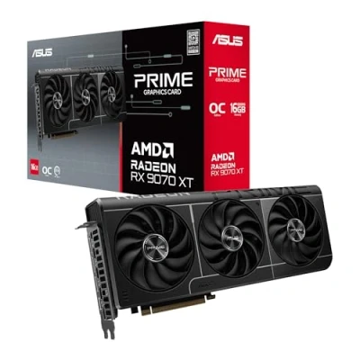 Abbildung von ASUS PRIME Radeon RX 9070 XT OC Edition 16GB GDDR6 Gaming Grafikkarte (AMD RX9070XT, PCIe 5.0, 1x HDMI 2.1b, 3X DisplayPort 2.1a, 2.5 Slot Design, RX9070XT O16G)