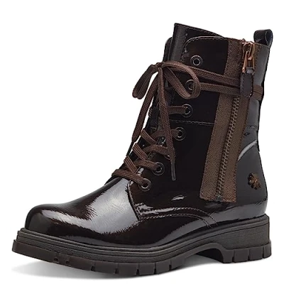 Abbildung von MARCO TOZZI by Guido Maria Kretschmer Damen Stiefeletten zum Schnüren Winter, Braun (Mocca Patent), 36
