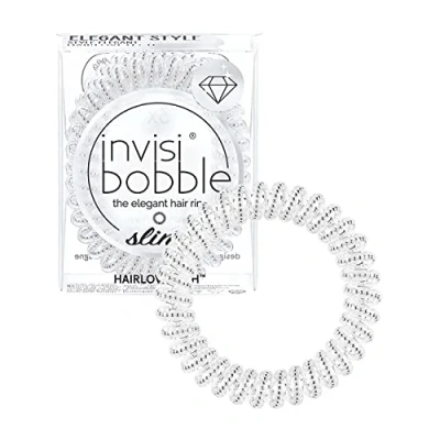 Abbildung von invisibobble Slim Haargummi Chrome I 3x Dünne Haargummis Silber Metallic für Mädchen &amp; Damen eleganter Look starker Halt designed im Herzen Münchens