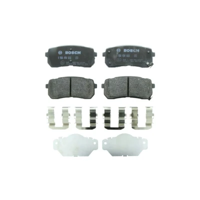 Abbildung von BOSCH 0 986 494 608 Bremsbelagsatz Low Metallic mit akustischer Verschleißwarnung Anti Quietsch Blech, Montageanleitung