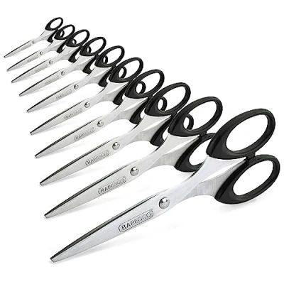 Abbildung von Rapesco 1579 Business Pack: 10 Essential 16cm Edelstahlscheren, Schwarz