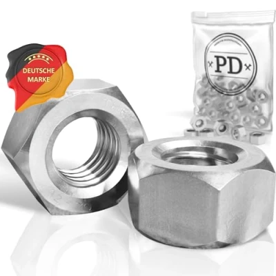 Abbildung von PD® Muttern M6 (DIN 934 / ISO 4032) Hochwertige A2 V2A Edelstahl Sechskantmuttern Hex Nut Edelstahlmutter für Schrauben, Gewindebolzen &amp; Gewindestangen 25 Stück