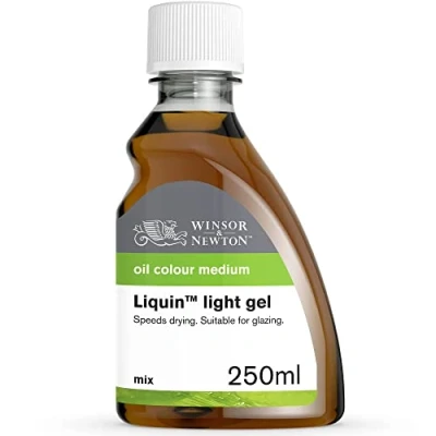 Abbildung von Winsor &amp; Newton 3039754 Ölmalmittel, Liquin Light Gel, 250 ml Flasche, lasierendes Malmittel auf Alkydbasis, schützt vor Vergilbung