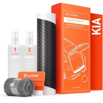 Abbildung von Luxshield Ladekantenschutz Folie für Kia Ceed 3 (III) CD I 2018 2024 Stoßstangenschutz, Kratzschutz, Lackschutzfolie Carbon Schwarz