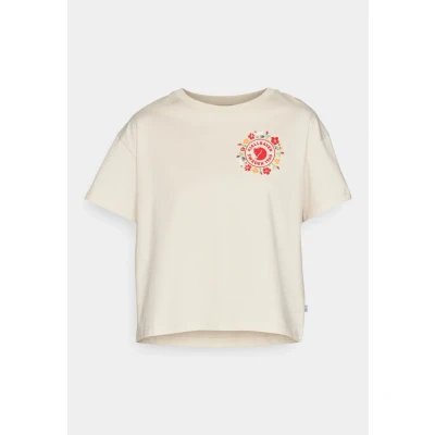 Abbildung von Fjällräven FJÄLLBLOMSTER LOGO Tshirt print, Damen, Größe: Medium, Chalk white