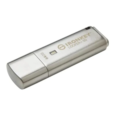 Abbildung von Kingston IronKey Locker+ 50 USB Stick XTS AES Verschlüsselung für Datenschutz mit automatischer USBtoCloud Sicherung IKLP50/64GB