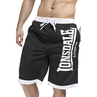 Abbildung von Lonsdale Clennell Badeshorts, Herren, Größe: XXL, Black white