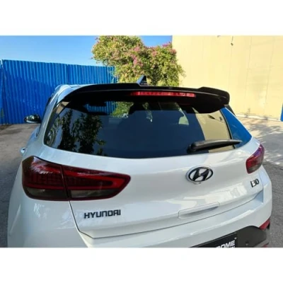 Abbildung von Dachspoiler (Spoilerkappe) kompatibel mit Hyundai i30 III &amp; N Line 2017 (ABS glänzend schwarz), Unlackiert