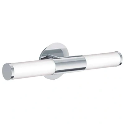 Abbildung von Eglo 87219 Badezimmerleuchte Wandleuchte PALMERA Stahl chrom, Glas opal matt weiss E14 max. 2X40W L:46cm IP44